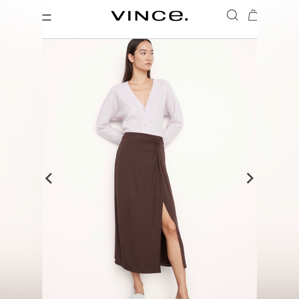 Vince Camuto Dark Green Midi Skirt